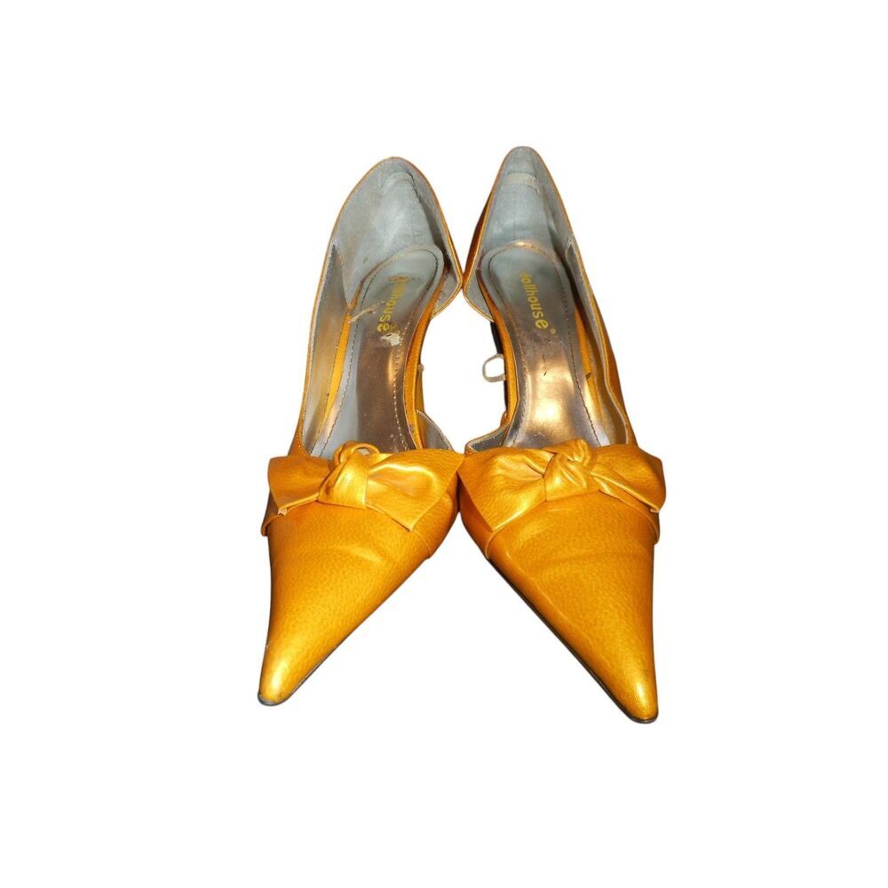 Doll House Yellow Bow pointy tip‎ pumps